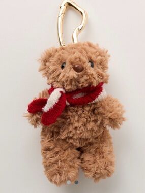 Free People Fuzzy Teddy Bear Bag Charm (Toffee) NWT